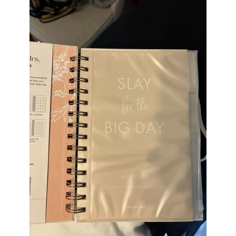 Miss To Mrs Future Mrs. Organizer Wedding Planner Spiral Bound with Zipper Pouch